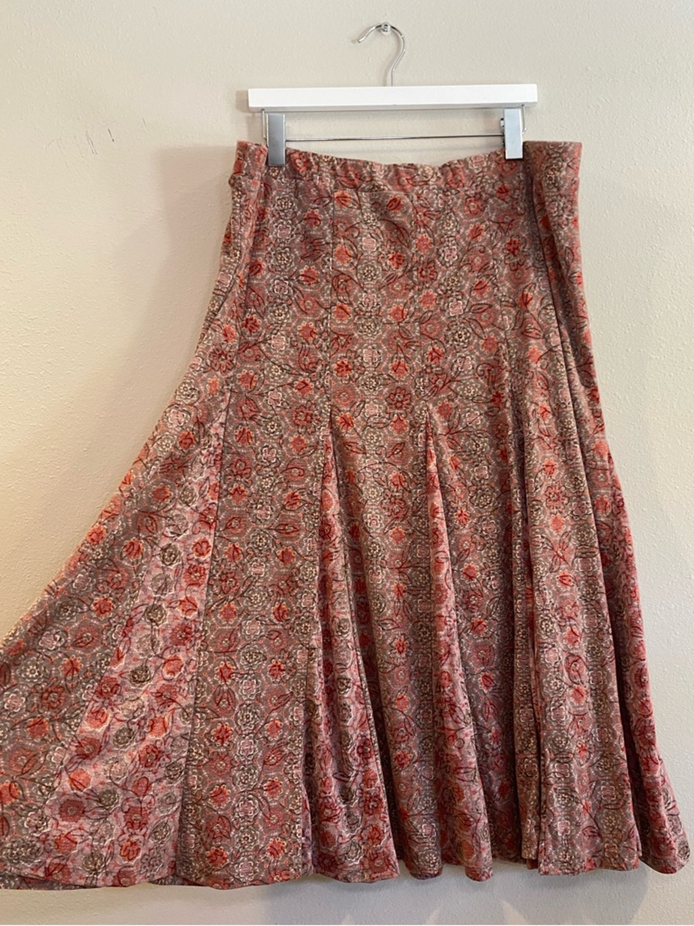 Coldwater Creek Floral Gored Midi Skirt 2X Lined Boho Cottagecore Paisley Plus - Picture 3 of 9